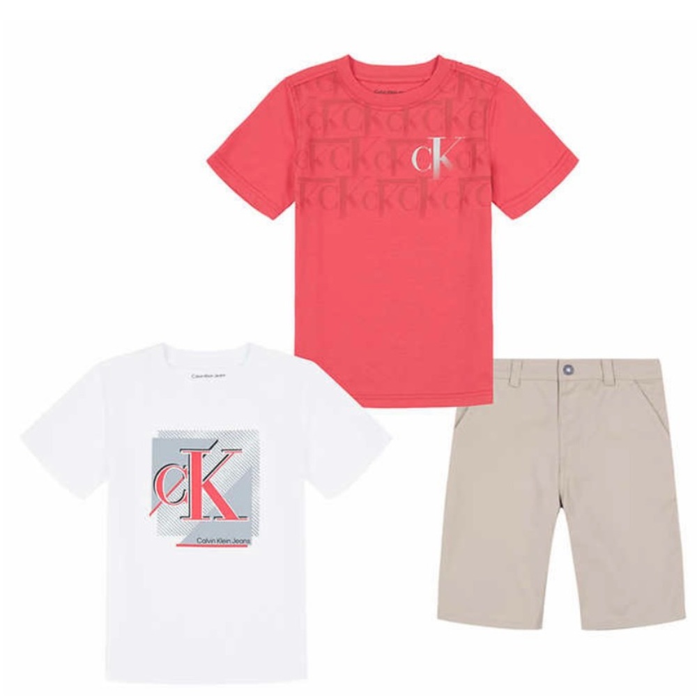 Calvin Klein Boy’s 3-Piece Short &Tee Set